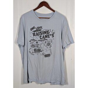 Raising Cane’s Employee Crew 2XL XXL Shirt Blue One Love Dog Chicken Fingers Tee